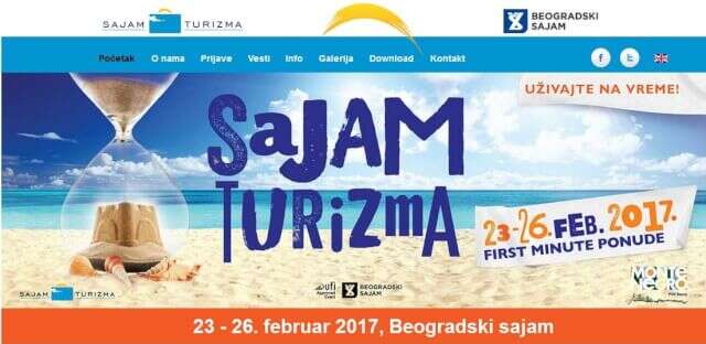 Sajam turizma u Beogradu od 23. do 26. februara pod sloganom "Uživajte na vreme"