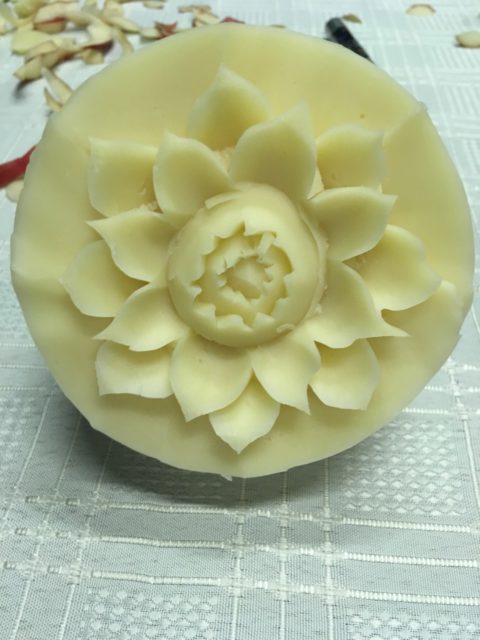 Mastery of carving master Dejan Ilic - ornaments and flowers on cheese - Balkan Cheese Festival