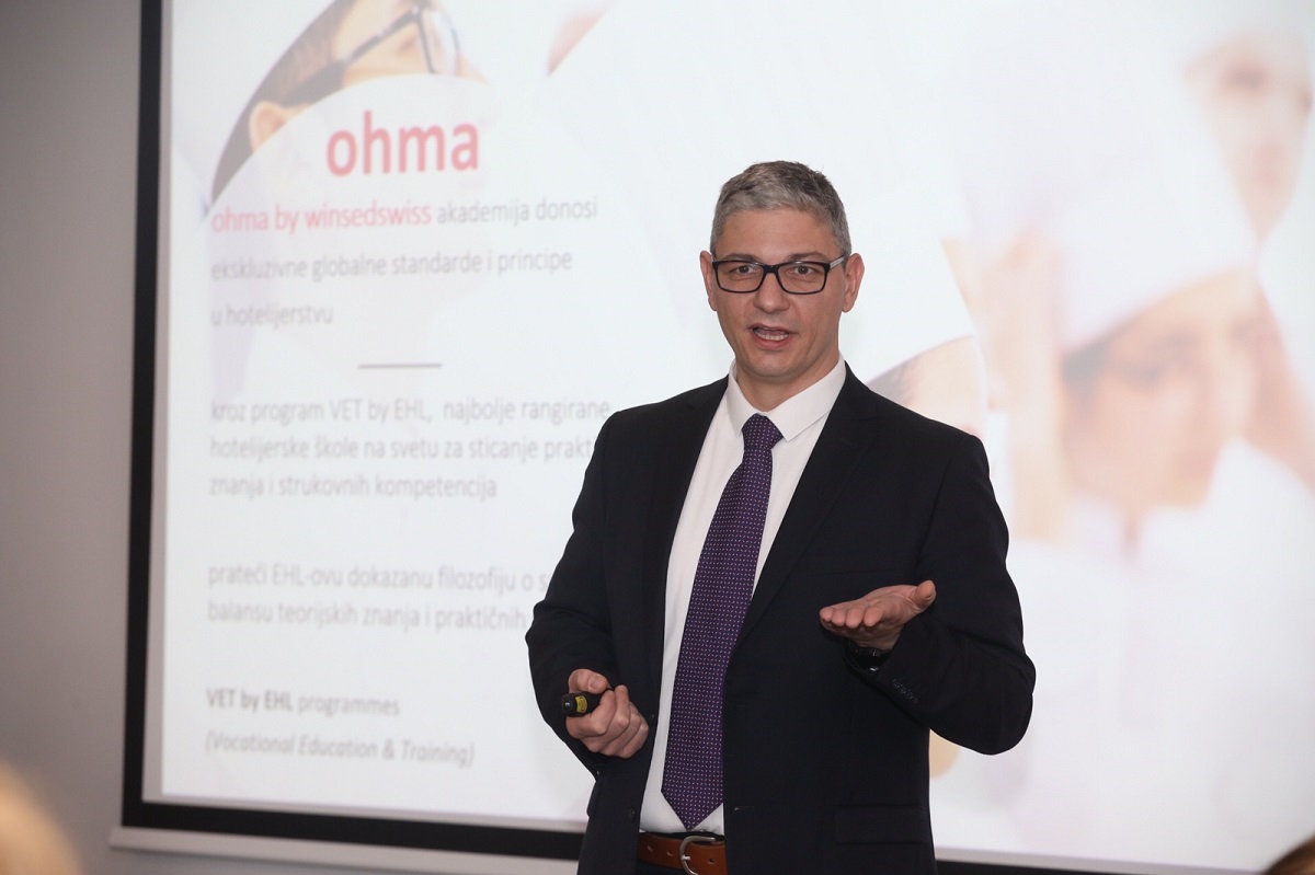 Uroš Urošević, CEO, Opening of the most prestigious hotel and catering school in the world announced in Belgrade - ohma by winsedswiss